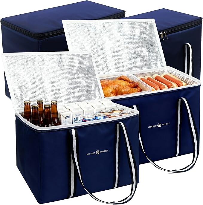 modscape Extra Large Heavy Duty Insulated Food Delivery Bag – Thermal Grocery & Pizza Carrier for Hot & Cold Meals, Catering & Shopping – Foldable Cooler Tote for Travel, Camping & Beach