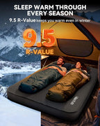 Hikenture 4" Thick Self Inflating Sleeping Pad, Foam & Air Camping Mattress, 9.5 R-Value Insulated Sleeping Mat, Portable All Season Camping Pad for Tent, Car, Cot, Truck