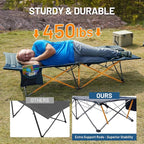 Timber Ridge Extra Wide Heavy Duty Camping Cot for Adult, Easy Set Up Oversized Sleeping Cot with Carry Bag for Camping, Travel and Outdoors, Support up to 450lbs