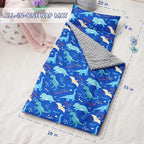 Bunnikins & Clover Toddler Nap Mat with Removable Pillow, Nap Mats for Preschool, Easy Clean Toddler Nap Pad for Kindergarten, Kids Sleeping Bag for Travel Camping