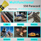 VVAAGG Reflective Paracord Rope 100FT, 7 Strand Nylon para Cord Lanyard Utility 550 Parachute Cord, 4mm Thin Tent Rope for Outdoor Camping Hiking