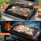 Updated 25" x 16" Cast Iron Griddle for Gas Grill, Nonstick Nanoceramic Stove Top Griddle for Gas Stove, Pre-Seasoned Flat Top Plate Insert for Outdoor Gas Grill, Camping, Tailgating, Parties