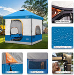 KAMPKEEPER 6 Person Camping Tent, 10x10 Pop Up Canopy Tent with Camping Inner Tent, Converts 10'x10' Straight Leg Canopy into Camping Tent–Fully Vented Roof(Canopy & Frame Included)