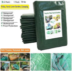 2-Pack 7x7ft Yard Garden Leaf Tarp 4 Handles Waterproof Tarps for Sandbox Cover,Lawn Debris,Yard Waste Tarp,Landscape Pruning,Leaf Hauler,Outdoor Camping Tarps,Tent Footprint,Patio Table,FirePit Cover