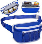 Fanny Pack Cooler, Insulated Waist Pack Snack Bag, Portable Hip Pack for Beach, Camping and Hiking, Blue
