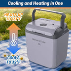 Garvee 32 QT (30 L) Electric Cooler & Warmer with Handle, Portable Car Refrigerator, 12V Car Cooler, 110V AC Home Power Cord, Plug In Coolers, Car fridge for Vehicle, Truck, Travel, Camping, Gray