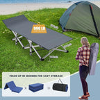 Slsy Camping Cot with 2" Memory Foam Mattress, Upgraded Padded Folding Cot Bed with Carry Bag, Portable Sleeping Cot for Camping, Travel, Beach & Hiking