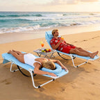 LILYPELLE Tanning Chair with Face Hole, Heavy Duty Outside Lounge Chair with Mattress, Folding Outdoor Face Down Tanning Chairs Arm Hole for Beach Poolside Patio Sunbathing Lawn Camping