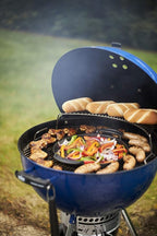 Weber Master-Touch Charcoal Grill, 22-Inch, Deep Ocean Blue – Premium Outdoor BBQ Grill with Tuck-Away Lid Holder & One‑Touch™ Cleaning System, Porcelain‑Enameled Kettle