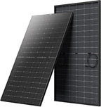 BougeRV Bifacial N-Type 400 Watts Solar Panel, 16BB 24V/12V 400W Solar Panel, for Boat Marine Form RV Camping Log Cabin Roof, Black Frame (1 Pack)