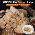 USKICH 150Pcs Fire Starter - Natural Fire Starters for Campfires,Fireplace, Pellet Stove & Wood, Fire Pit, Smoker, BBQ, Chimney, Pizza Oven - Fire Starters for Grill, Charcoal Starter