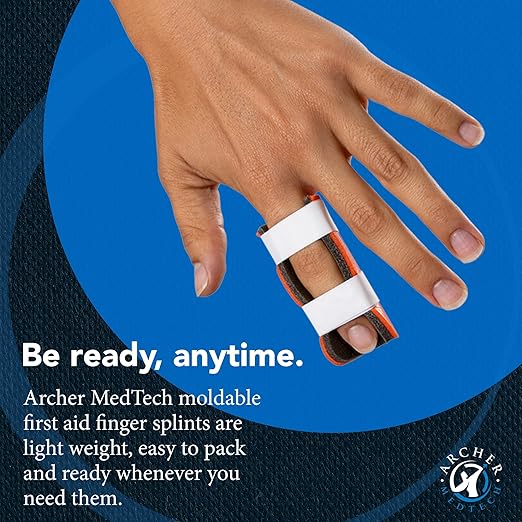 Finger Splint Pack of 4 – 2" x 4.5" Moldable Aluminum Finger Brace for Trigger Finger, Mallet Finger & Injury Immobilization – Lightweight, Reusable First Aid Splint Support