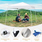 VINGLI 6x6 ft Pop Up Canopy Tent, Easy Up Canopy Event Tent Foldable Portable Canopies for Camping, Patio, Outdoor Gazebo Slant Legs, Outdoor Instant Shelter Canopies with Carry Bag (White)