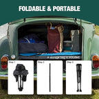 Extra Tall Folding Chairs & Adjustable Height Folding Table Set, Portable Outdoor Bar Table & Foldable Director Chairs with High Back and Storage Bag for Backyard,Beach,Travel