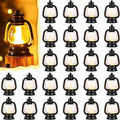 Ferraycle 48 Pcs Mini Lantern Decor 4 Inch Western Lantern Table Centerpiece Small Vintage Camping Hanging Lamp Ornaments Bulk for Cowboy Cowgirl Wedding Halloween Christmas (4 Inch,Black)