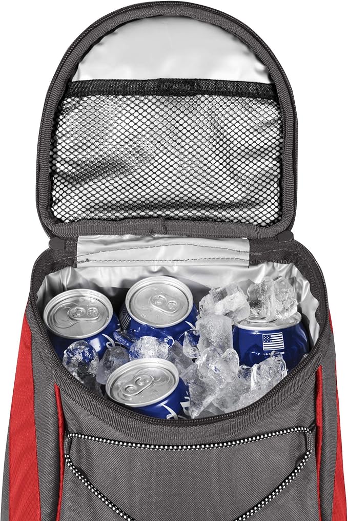 PICNIC TIME Disney Mickey Mouse Backpack Cooler, Insulated Soft Cooler Backpack, Waterproof Lunch Bag, Portable Hiking Backpack Ice Chest for Picnic, Beach, Camping & Travel, (Red with Gray Accents)