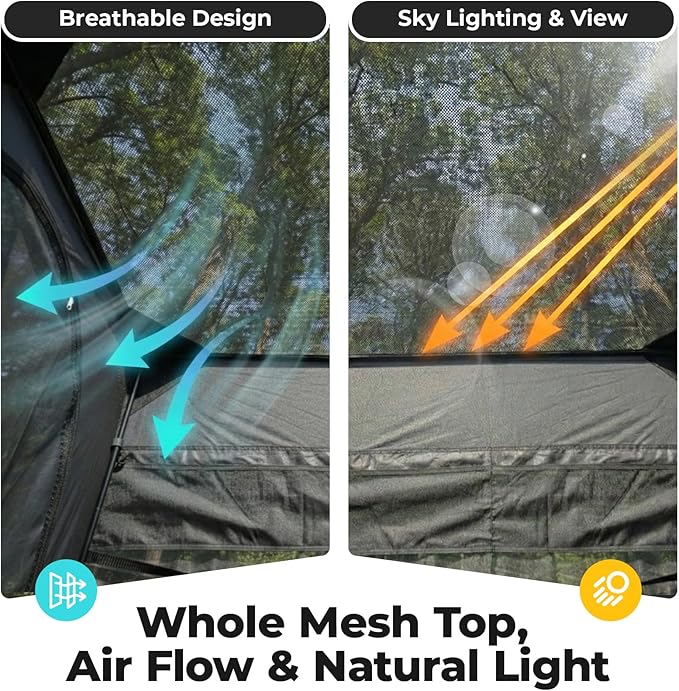 EighteenTek® Shower Tent Camping, 2-Room Portable Changing Room, Outdoor Shower Enclosure, Pop Up Privacy Tent Shelter with Floor & Doors, Waterproof & Lightweight, Camping Toilet Bathroom