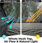 EighteenTek® Shower Tent Camping, 2-Room Portable Changing Room, Outdoor Shower Enclosure, Pop Up Privacy Tent Shelter with Floor & Doors, Waterproof & Lightweight, Camping Toilet Bathroom