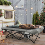 Portable Camping Cot, 32" Extra Wide Camping Cots for Adults with Thick Mattress, Heavy Duty Sleeping Cot Holds Up to 600LBS, Cots for Sleeping, Rv, Beach, Patio, Office Naps(Grey)