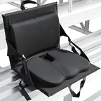 Everlasting Comfort Stadium Seats with Back Support - Adjustable Memory Foam Bleacher Chairs with Back and Cushion, Portable, Easy Folding Stadium Seat Cushion with Storage Pocket