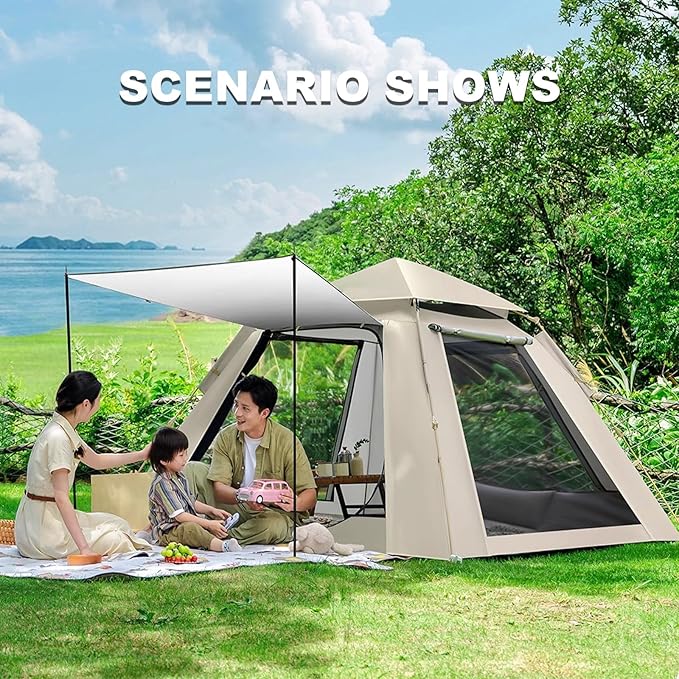 WHYATT Camping Tents, Tent Waterproof, Outdoor Folding Portable Camping Tents, Backpacking Tent Family Hiking, Easy Installation (Size : Small)