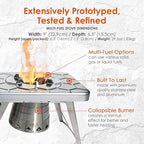 nCamp Kitchen to Go 5 Piece Bundle, Portable Compact Multi-Fuel Burning Camping Stove, ISO Propane Adapter, Elevated Bamboo Cutting Board Prep Surface, Cafe Coffee Maker, Carrying Bag, For Camping