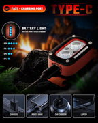 DARKBEAM Red LED Headlamp Dual Light High Lumens USB Rechargeable Redlight Headlight for Hardhat with Motion Sensor, Up/Down Adjustable, Waterproof Head Lamps for Camping, Fishing, Hunting