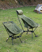 iClimb Ultralight Compact Camping Folding Beach Chair with Anti-Sinking Large Feet and Back Support Webbing (Black - Triangular Frame)