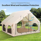 2025 Upgraded Waterproof Inflatable Camping Tent, Large Blow-Up Air Tent, No Assembly Needed Luxury Glamping House, Oxford Fabric
