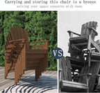 Stackable Adirondack Chair, HDPE All-Weather Adirondack Chairs - Durable and Space Saving, Plastic Outdoor Fire Pit Chairs with Cup Holder,Wood
