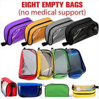 Oudain 8 Pcs First Aid Bag Empty 8 Colors First Aid Pouches Portable Medical Bag with Zipper and Transparent Window Medical Organizer Kit Accessory for Home Outdoor Travel Supplies