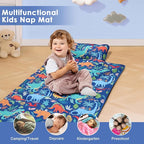 Kids Nap Mat Portable Slumber Bags with Removable Pillow and Blanket for Girls Boys, Lightweight Extra Large Sleeping Bag for Preschool Camping Daycare