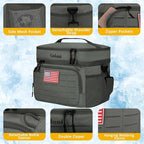 Portable Insulated Cooler Bag, Leakproof Soft-Sided Lunch Bag,8mm Insulation Keeps Cool 16+ for Camping, Beach, Picnics