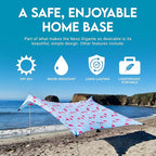 Neso Gigante Portable Beach Tent Sun Shelter - Lightweight Beach Shade Canopy - Easy Setup for Family Outings - Patented Reinforced Corners - UPF 50+ Sun Protection - 8ft Tall, 11 x 11ft - Flamingos