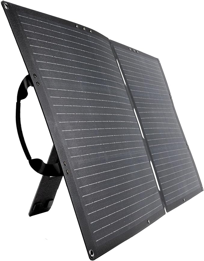 Wagan EL8214 100W Foldable Solar Panel High Efficiency with Anderson Connector 6.5 ft Power Cable Compatible with Any Anderson Equipped Device for Solar Power Generator Van Camping Off-Grid