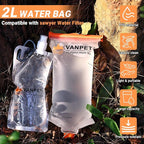 2L&1L Water Bag Compatible with Sawyer Squeeze Water Filter, Durable TPU Material, BPA & PVC Free Squeeze Pouch, Collapsible Hydration Canteens for Camping Hiking Cycling
