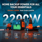 Jackery Explorer 2000 v2 and Carrying Bag, 2042Wh LiFePO4 Battery, 2200W AC Output, 1 Hour Fast Charging for Emergencies, Power Outages, Camping