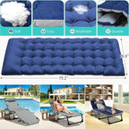 ABORON Patio Lounge Chair, Folding Guest Bed Cot for Adults, 500LB Heavy-Duty Capacity, Portable Extra Bed with Comfort Mat, Quick Fold Design for Indoor Guest Stays & Temporary Use