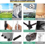 COBIZI Heavy Duty 10x20 Pop up Canopy Tent with 6 Sidewalls, Commercial Instant Canopies Tents for Parties Waterproof Gazebos with Roller Bag, All Season Wind & Waterproof UPF50+,Thickened Frame