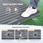 Elegear CumbreX™ Air & Foam Camping Sleeping Pad, HexaFoam Camping Mattress Pad with Built-in Foot Pump Memory Foam Camp Pad 4-Season R-Value 9.5 Camp Sleeping Mat for Travel/Car/Tent, Gray