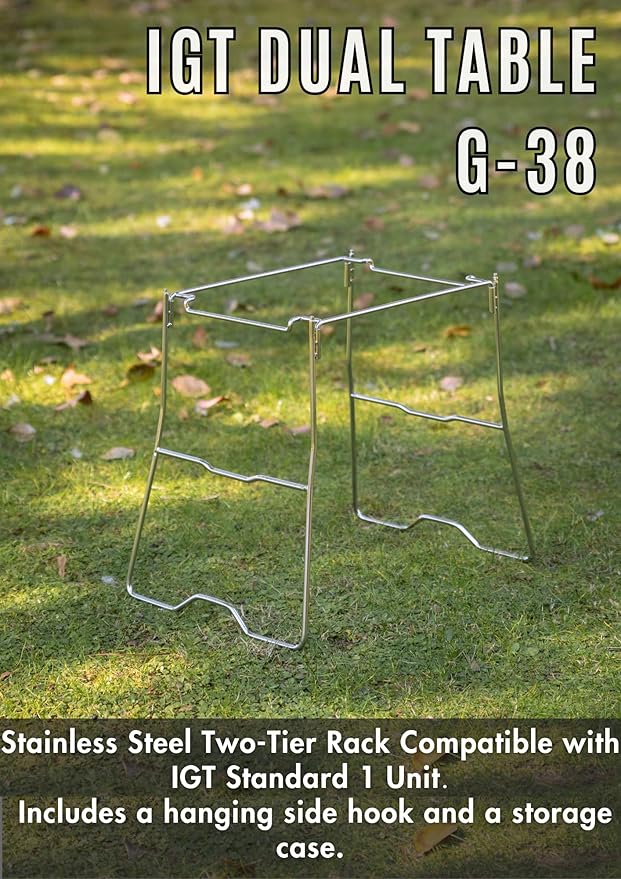 camping moon IGT Table Frame 1-Unit Stainless Steel Dual Layer Table G-38