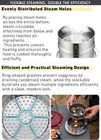 CAMPINGMOON Φ6.1'' Stainless Steel Double-layer Steamer for Diameter 5.9" to 7.7" cookers S363-2S
