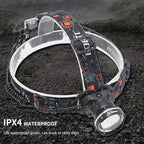 BORUIT RJ-2166 Super Bright LED Headlamp with White Light,3 Modes Adjustable Headlight Flashlight,IPX4 Waterproof Head Torch Great for Running, Camping, Hiking(Black)