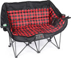 Double Camping Chair - Up to 650lbs - 2 Person Portable & Foldable Extra Padded Camping Couch - Cup Holder & Carry Bag Included - for Patio, Beach, Lawn, RV, Camping, Tailgate