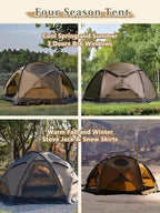 TOMOUNT Dome Hot Tent with Stove Jack 4 Person Backpacking Tent for 4 Season Waterproof Glamping Hiking