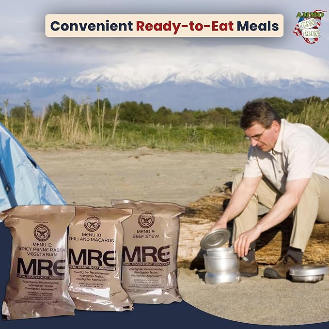 Ammo Can Man MREs (Meals Ready-to-Eat) Box A, Genuine U.S. Military Surplus, Menus 1-12 by Rothco
