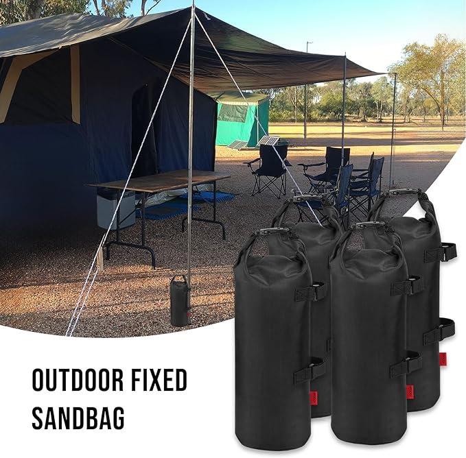 YOOFAN Heavy Duty Sand Bags for Canopy Legs (Set of 4) – 1680D Waterproof Oxford Fabric with Upgraded Hook & Loop Straps – Ideal Weights for Tent, Gazebo, Bounce House