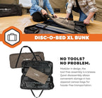 Disc-O-Bed Extra Large Outdoor Convertible 2 Person Bench and Double Camping Cot Portable Bed for Adults, Tan