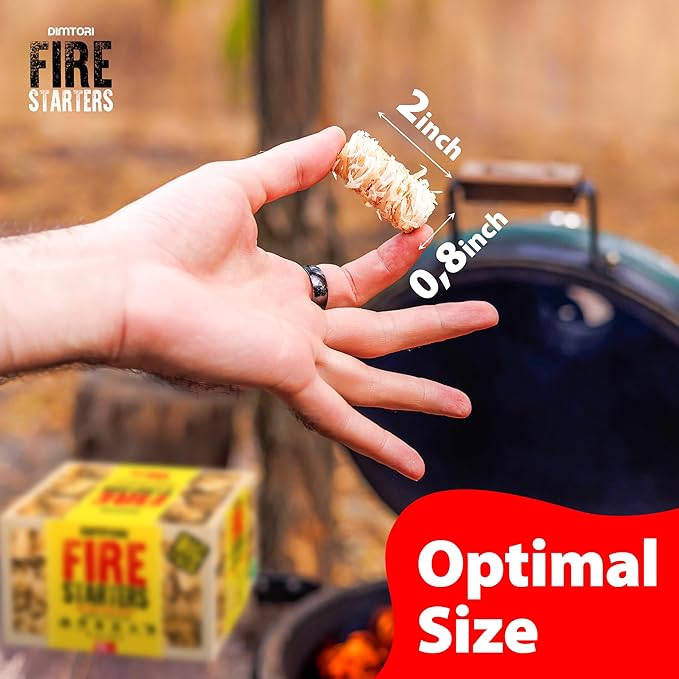 150 pcs Fire Starter - Natural Fire Starters for Campfires, Fire Pit, Pizza Oven, Fireplace, Smoker, BBQ, Pellet Stove & Wood - Fire Starters for Grill, Charcoal Starter