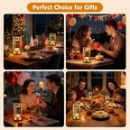 Rechargeable Table Lamp for Outdoor Indoor: Cordless Portable Table Lamps with 3 Color Stepless Dimmable - LED Metal Battery Operated Lantern - Small Table Lamp for Bedroom/Bar/Coffee Shop/Camping